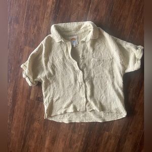 C&C California Cotton Button Up Crop